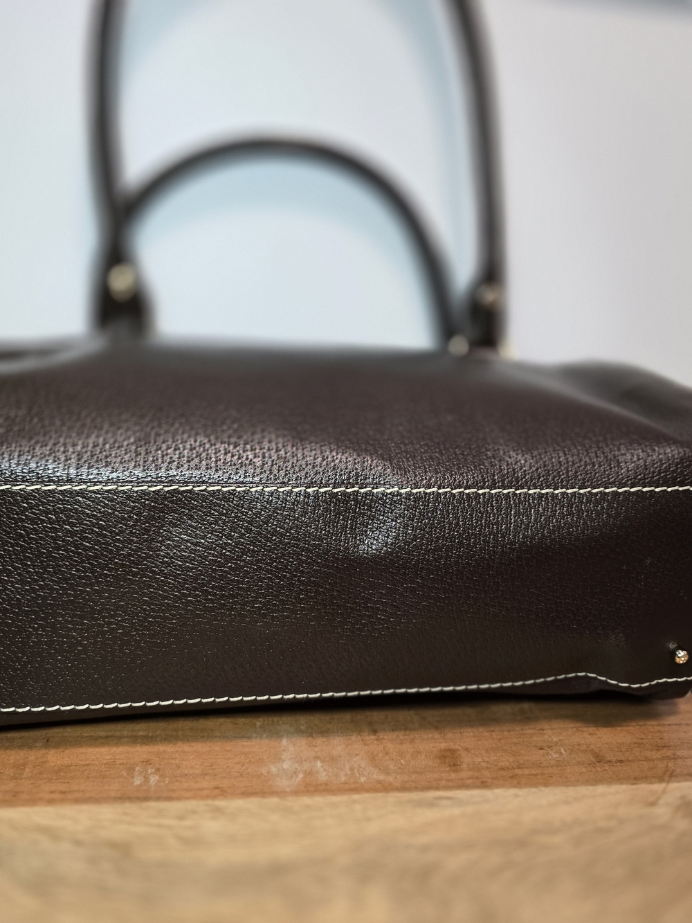 kate spade Vintage Brown Pebbled Leather Satchel with Gold Hardware - Picture 12 of 16